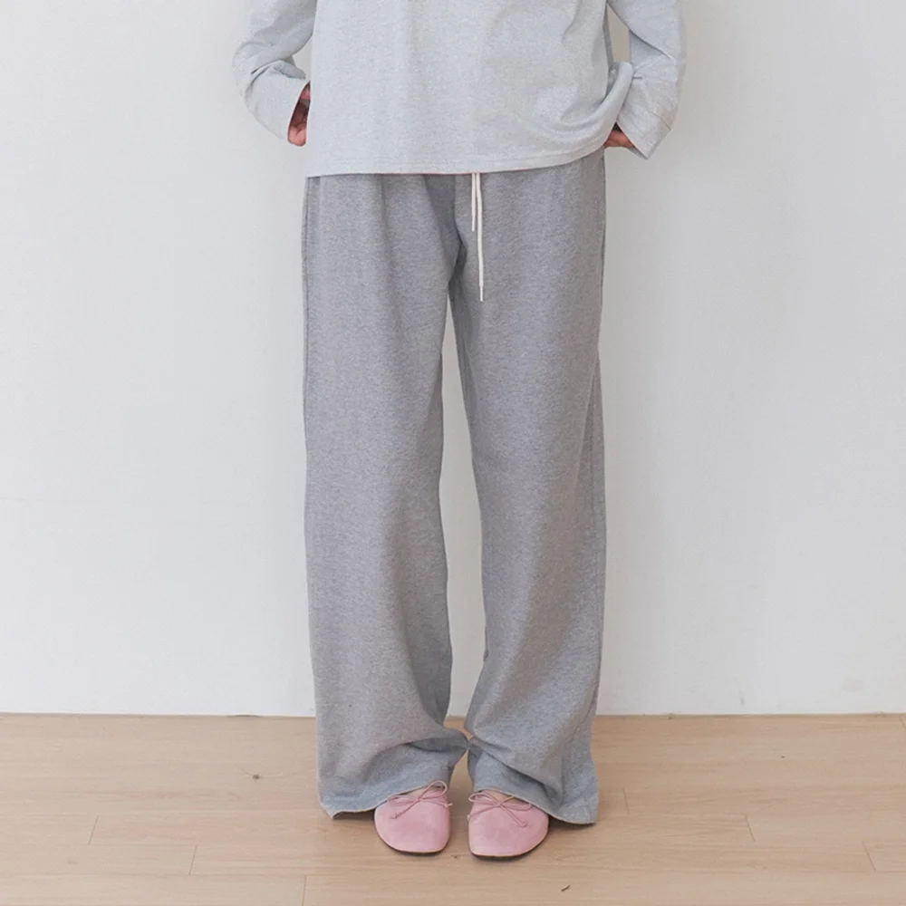 easy flow string pants - melange charcoal