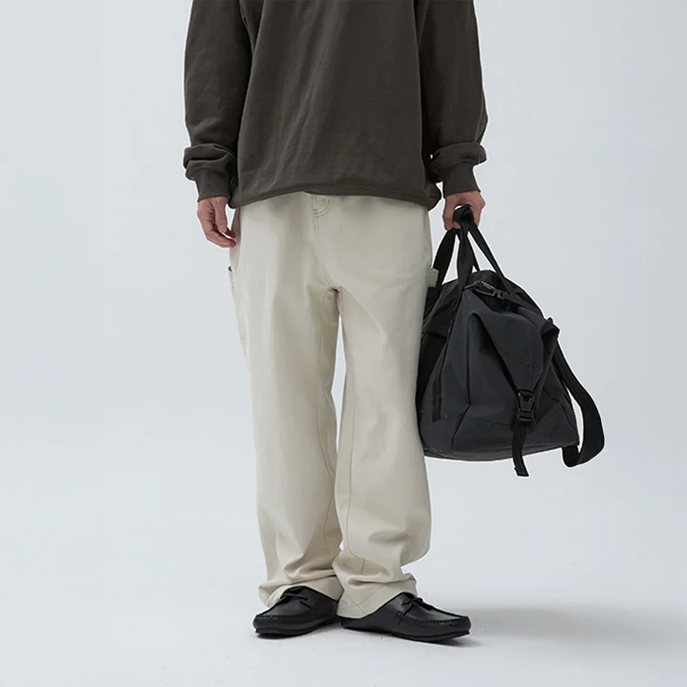 柔軟 斜紋 褲子 Light Beige