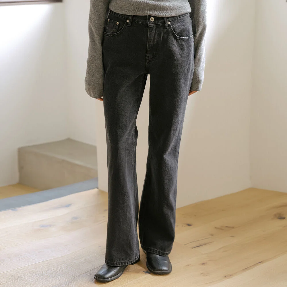 Low-rise vintage flare jeans _Black