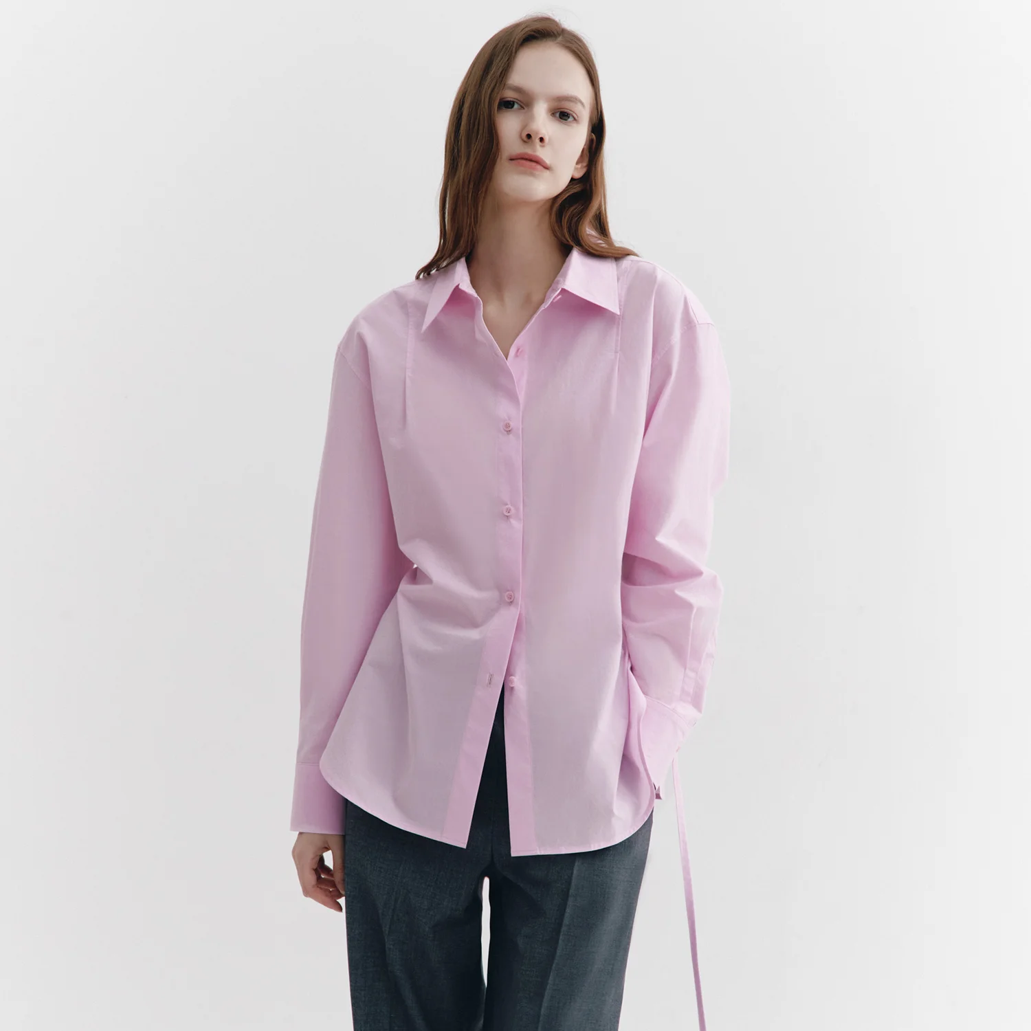 Back muliti tightening Shirts PINK