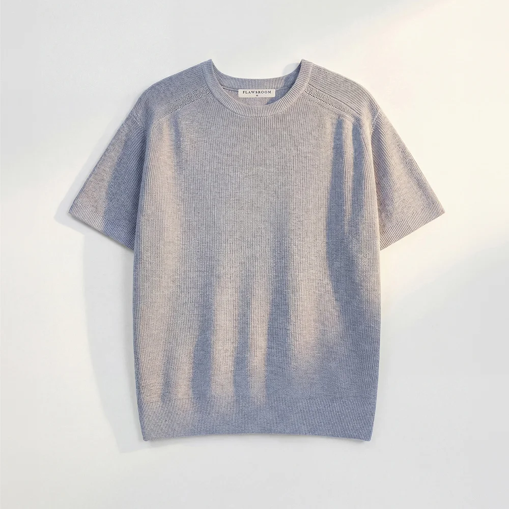 Saddle Shoulder Cotton Knit GREY
