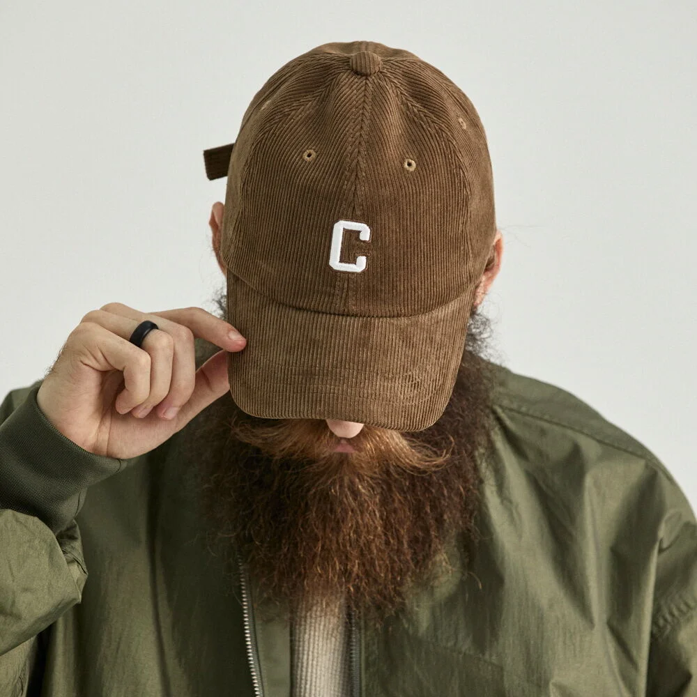CB CORDUROY LOGO BALL CAP (BROWN)