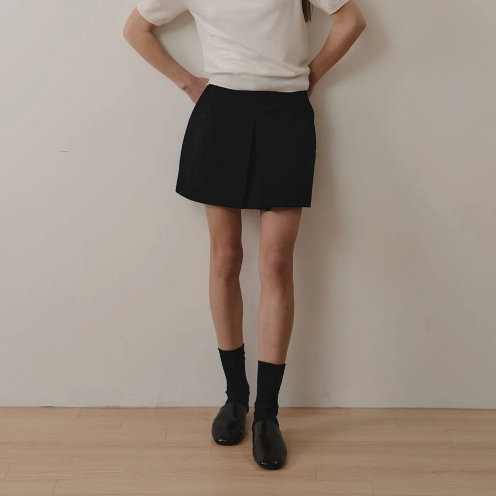 Front Slit Pants (Black)