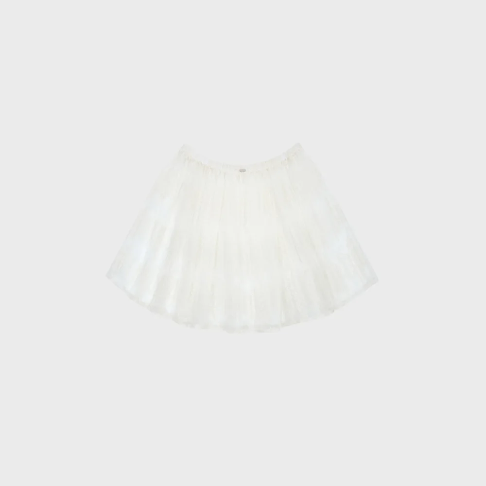 Davio 字母印花 蕾絲 半身裙_Davio Lettering Skirt