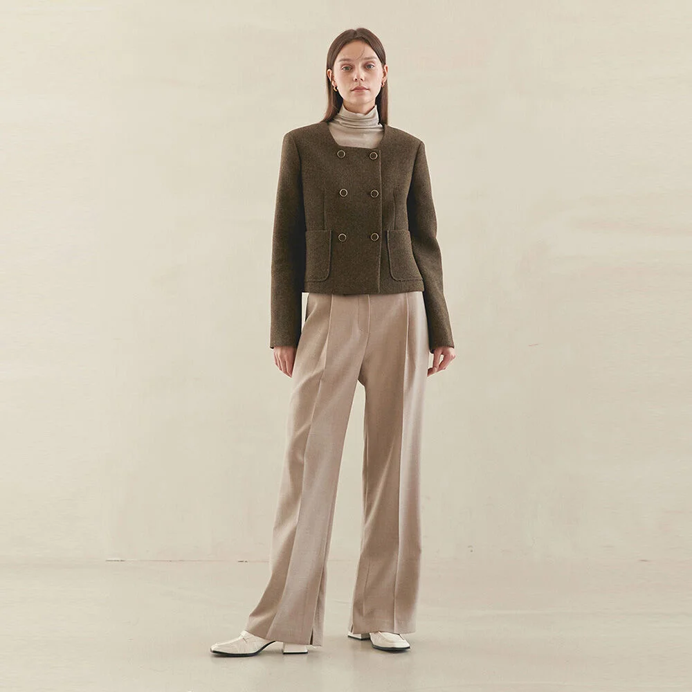 SEMI SQUARE DOUBLE JACKET(ash forest)