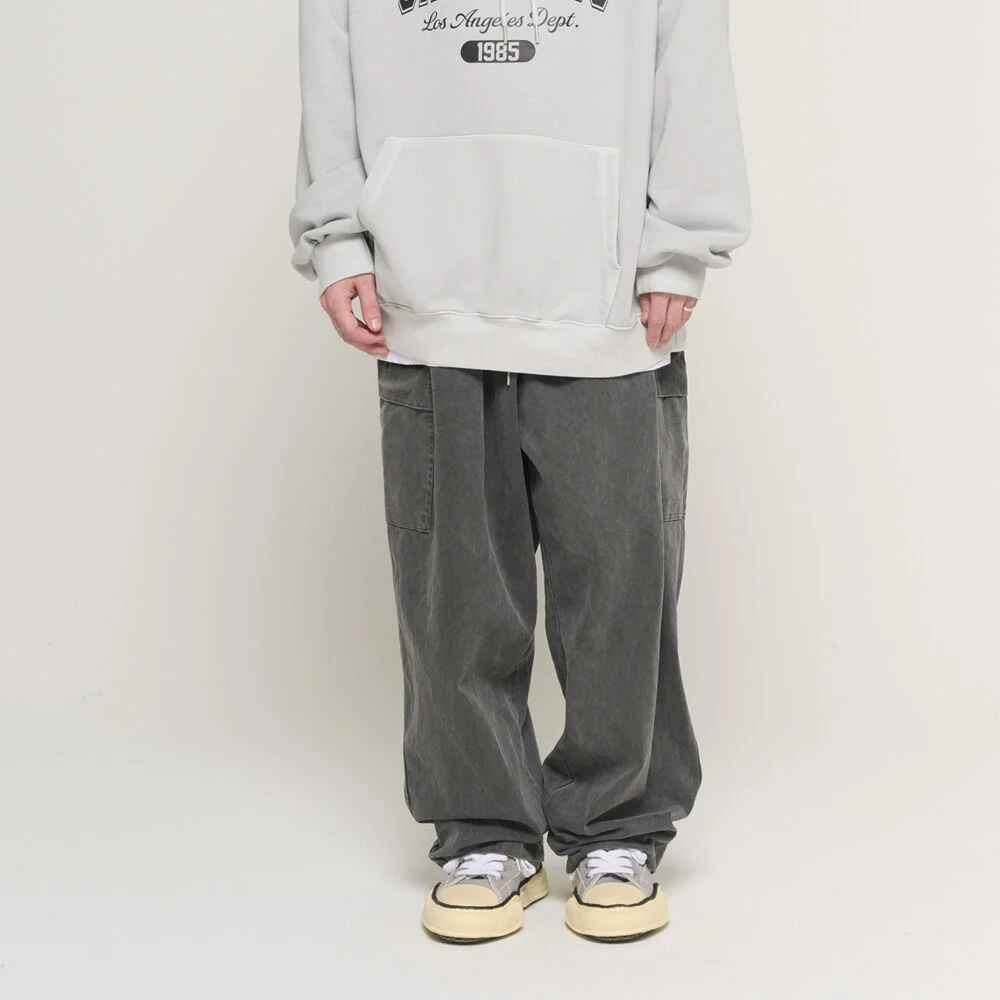 PIGMENT WASHING BALLOON CARGO PANTS (CHARCOAL)