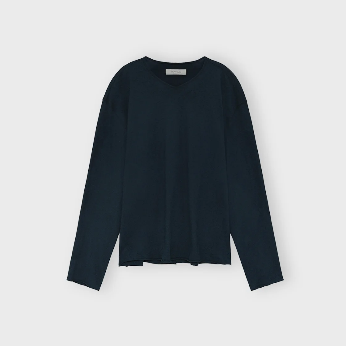 High Gauge V Neck Long Sleeve, Dark Navy