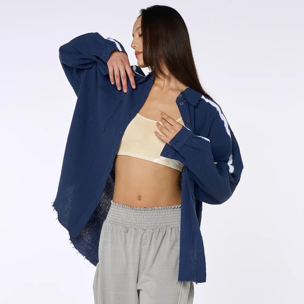 OZTS1051 紮染 襯衫 - 靛藍