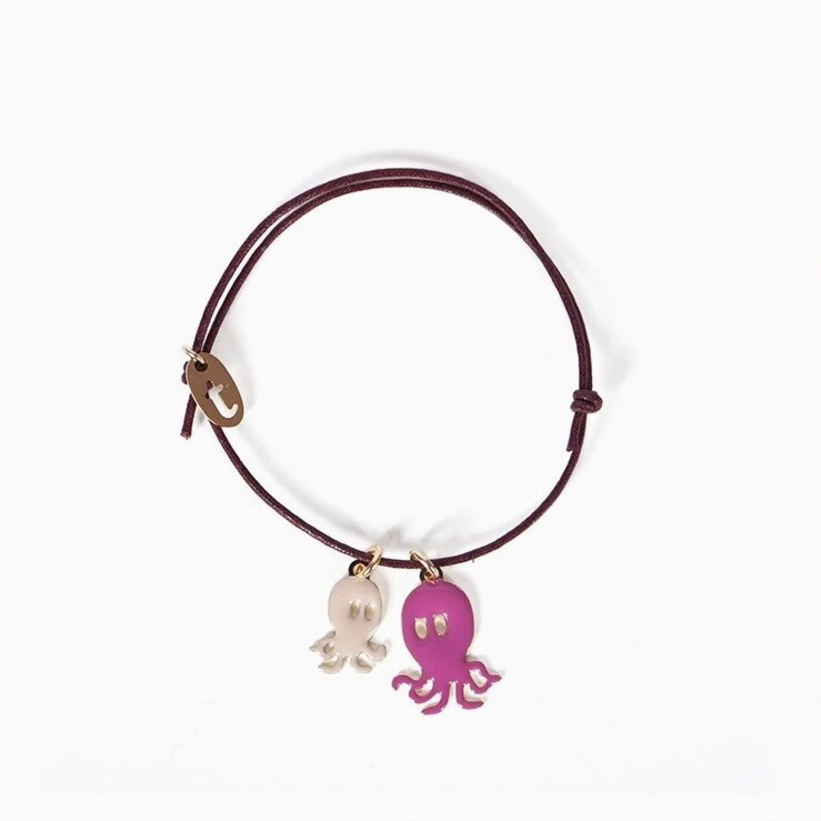 COTTON BRACELET OCTOPUS IVORY/FUCHSIA