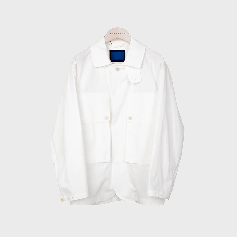 COTTON LINEN NEW BIG POCKET JACKET_WHITE