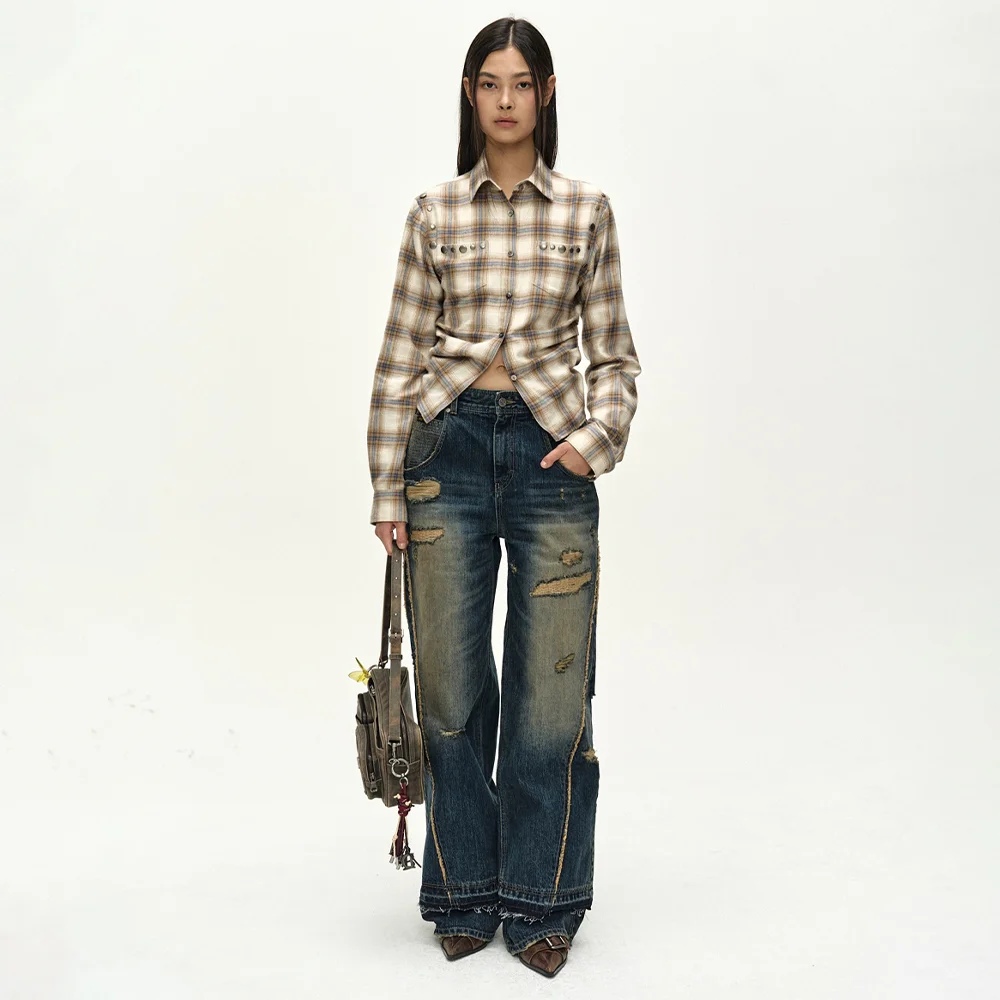 LAYERED WIDE JEANS (BLUE)