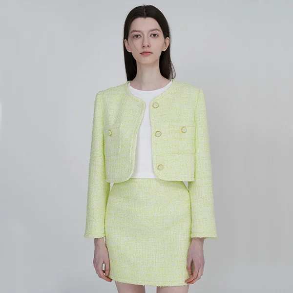 ILLUSION TWEED SET-UP CROP JACKET(JK-2815)