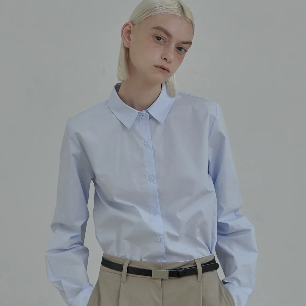 Ray Semi Wide Shirt - Sky Blue