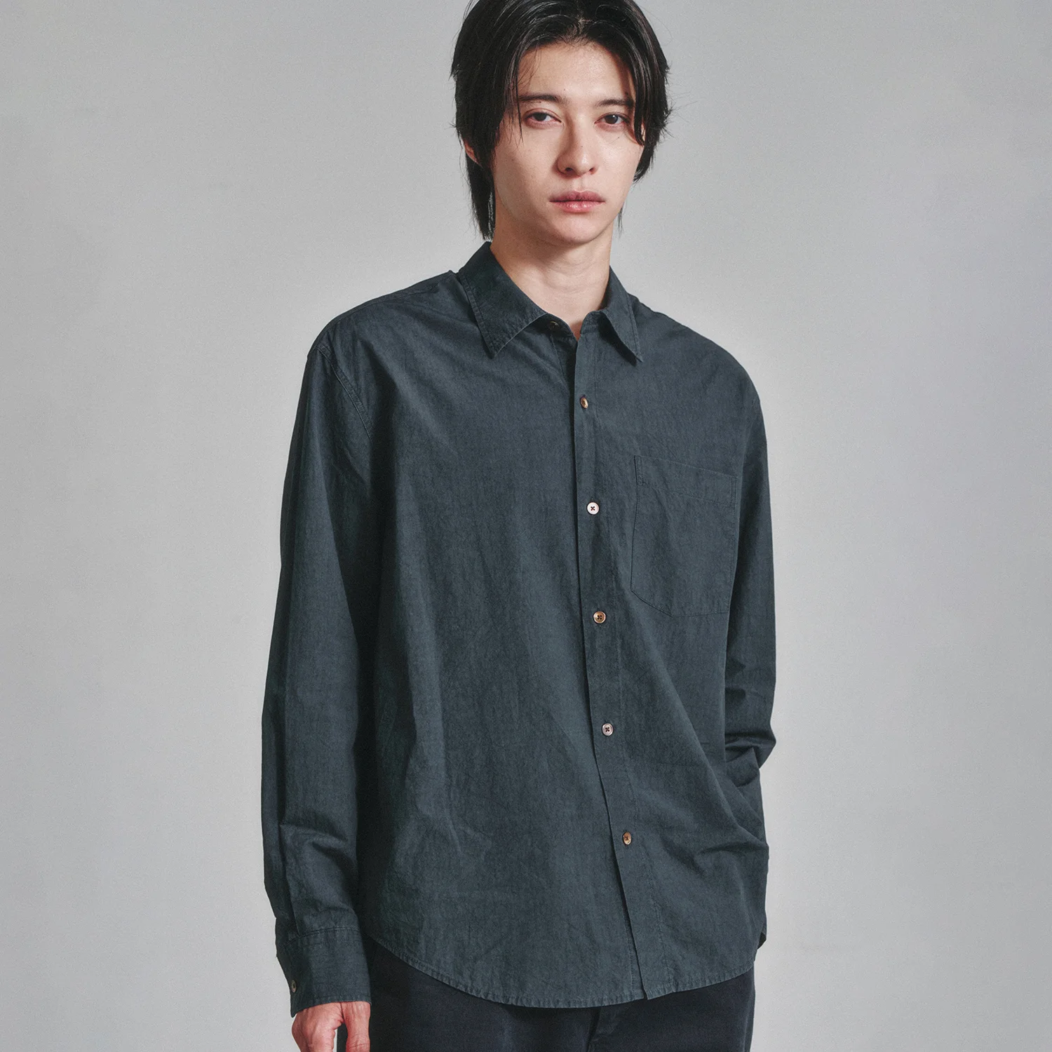 Sunny Dry Typewriter Shirt_Vintage Navy