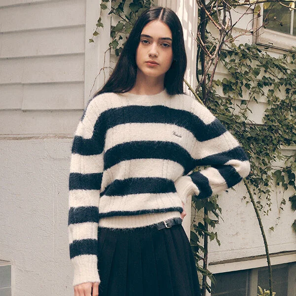 OVERFIT BOARDER KNIT NV+IV