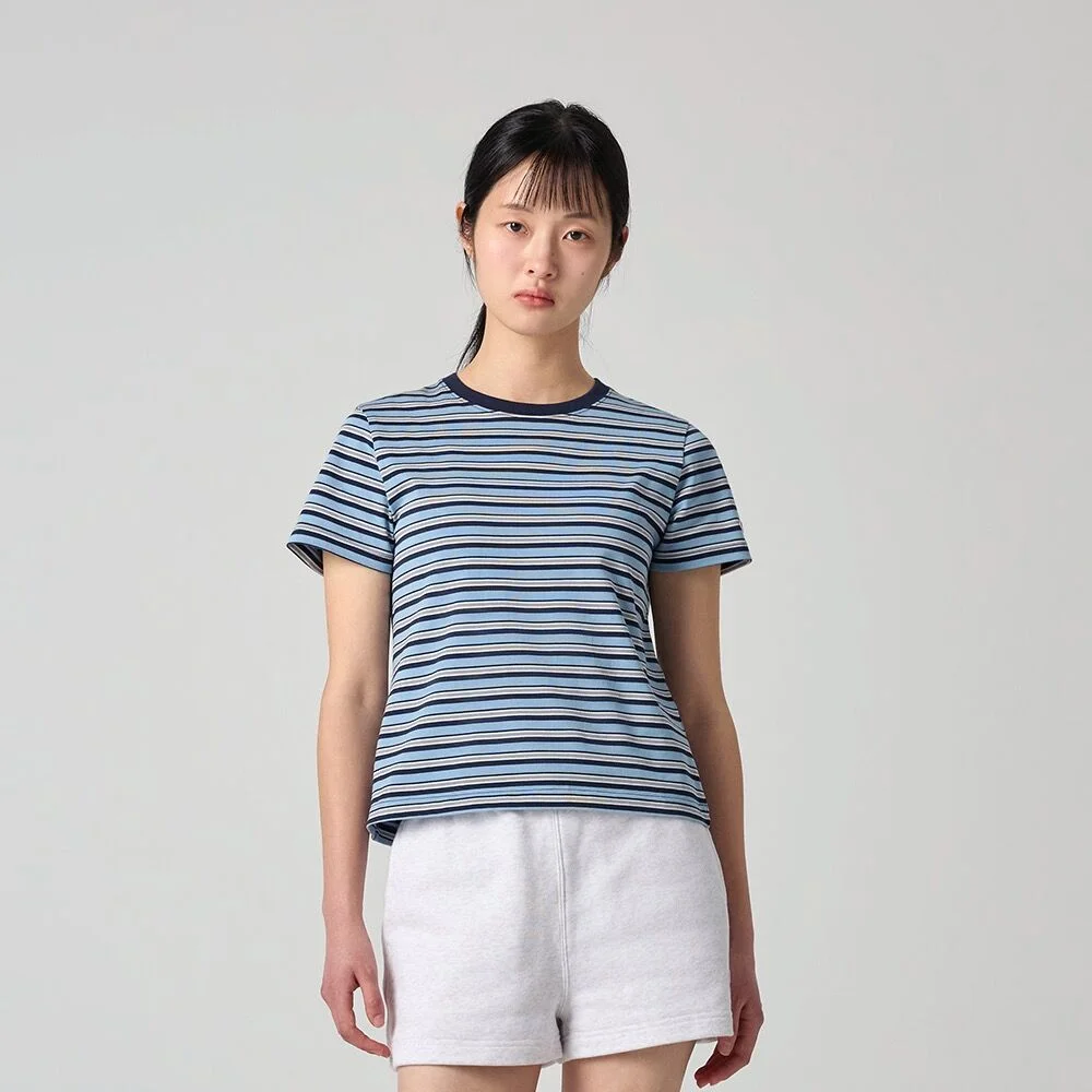 女裝 C標誌 條紋 T恤 Blue