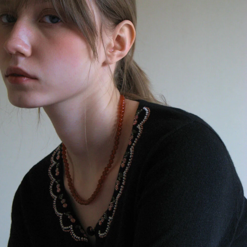 Beads Point Cardigan (Black)