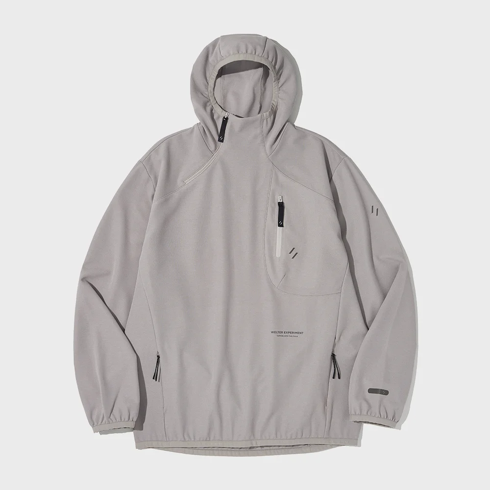 STRETCH WAFFLE PULLOVER_LIGHT GRAY_WOL088