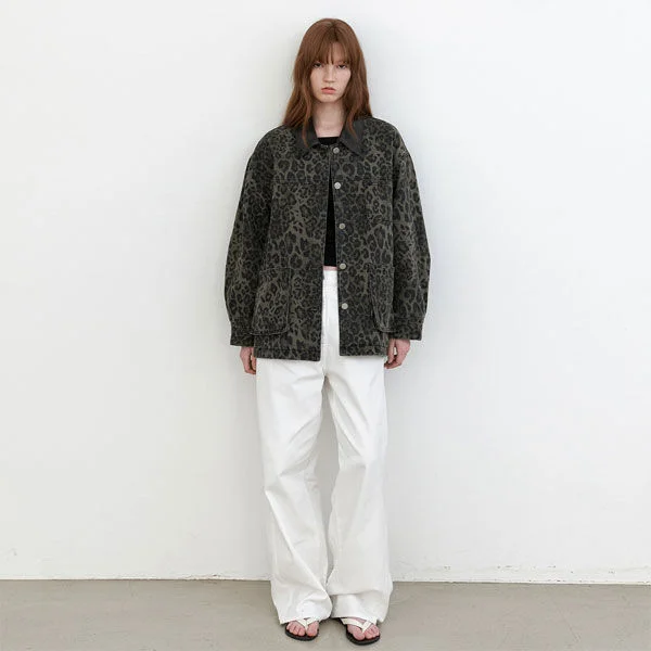 LEOPARD WASHING DENIM JACKET (JK-3067)
