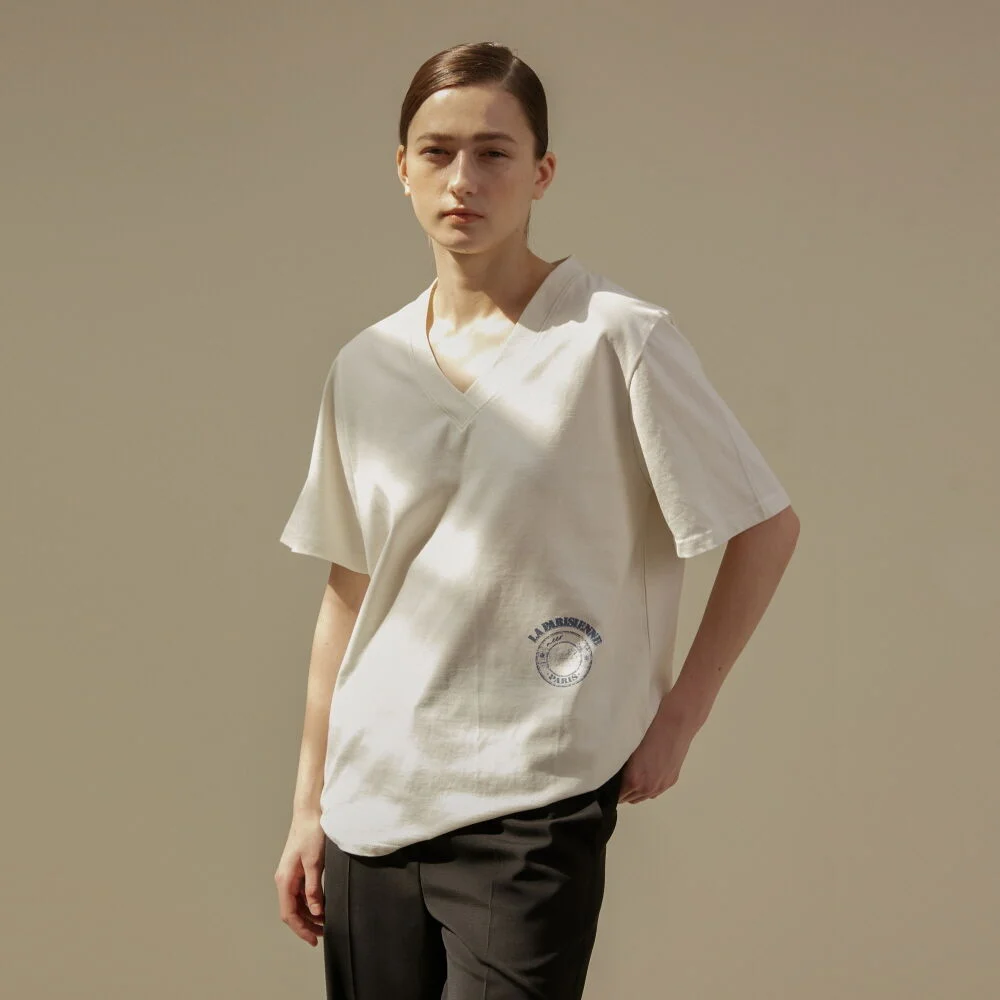 TeeShirt La Parisienne V Cloud Cream