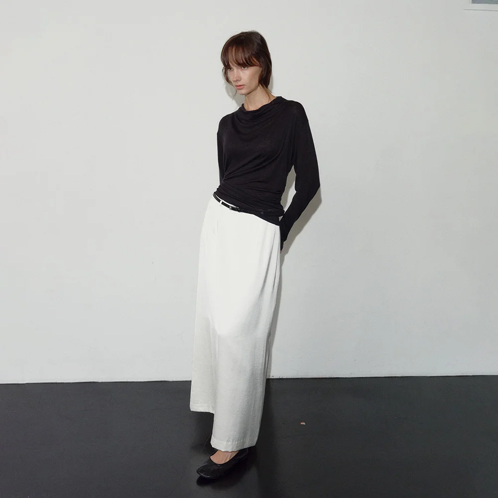 SATIN MAXI PENCIL SKIRT_IVORY