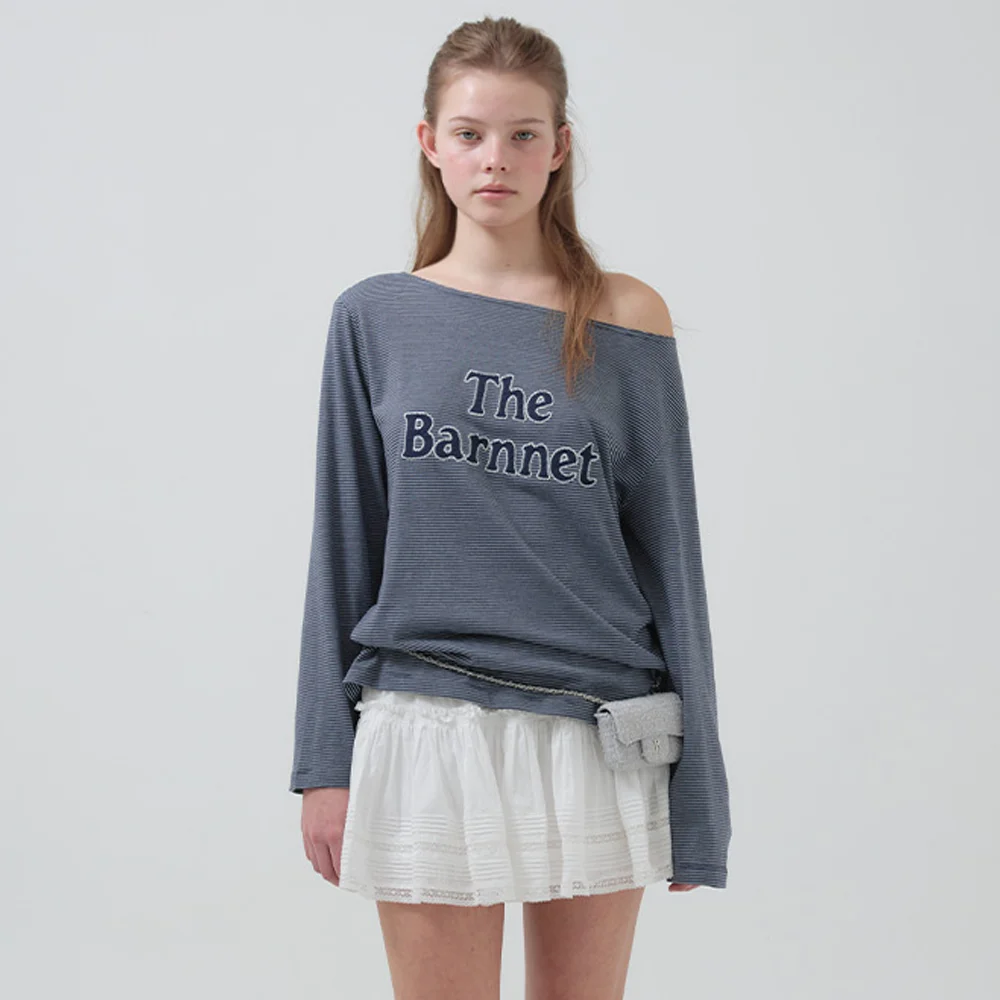 Talat Boat Neck Stripe T-Shirt_Navy