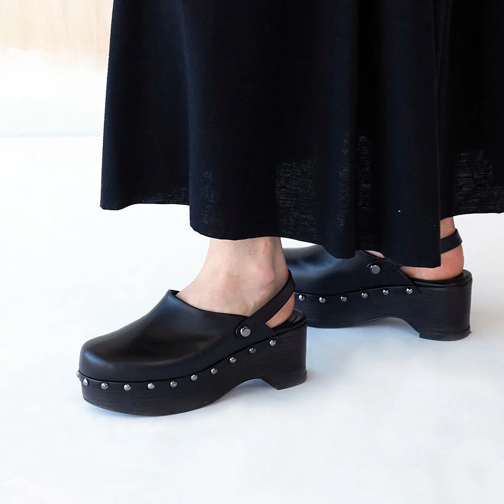 Zoe Clogs Leather Black