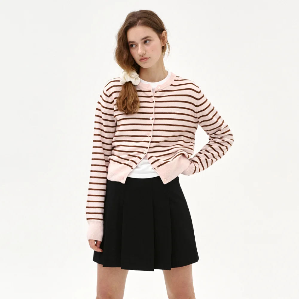 Sophie Stripe Cardigan_baby pink