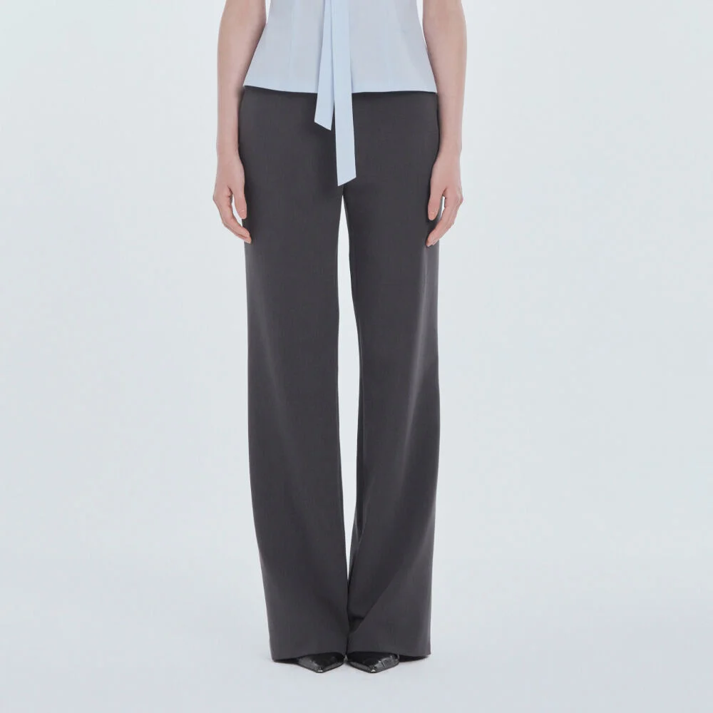 Emma Straight Fit Slacks - Charcoal