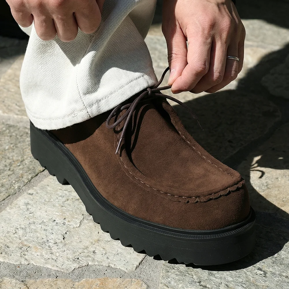 SECOND.A_Casual Sole Suede Tyrolean Shoes_2NDF3300BS / Brown