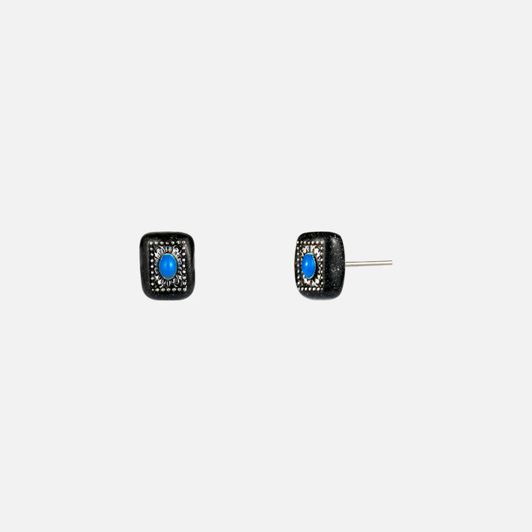 block earrings-black