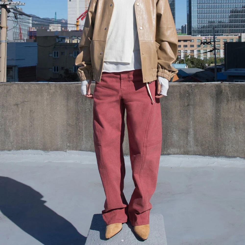 GOTI BRUSHED PANTS / BRICK RED
