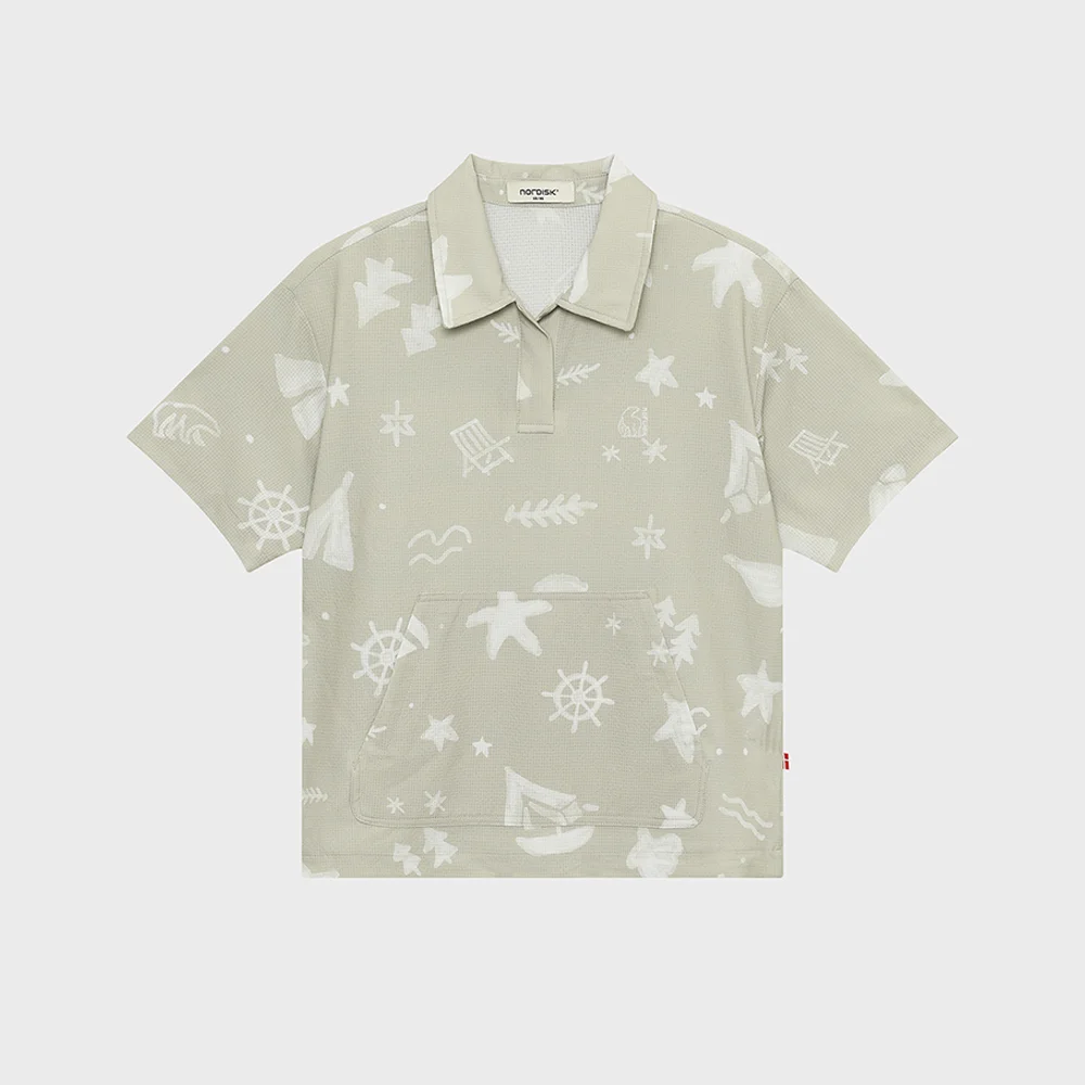 Perrier 冰霜色 泡泡紗 Polo 短袖 T恤 - W_Beige_OWM26262E2