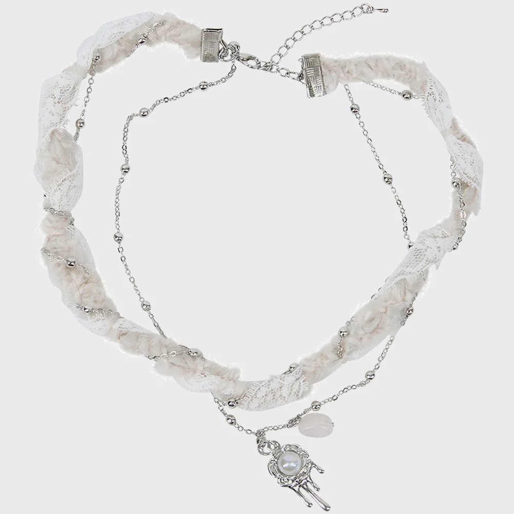 Braided Handmade Necklace (FL-730_White)