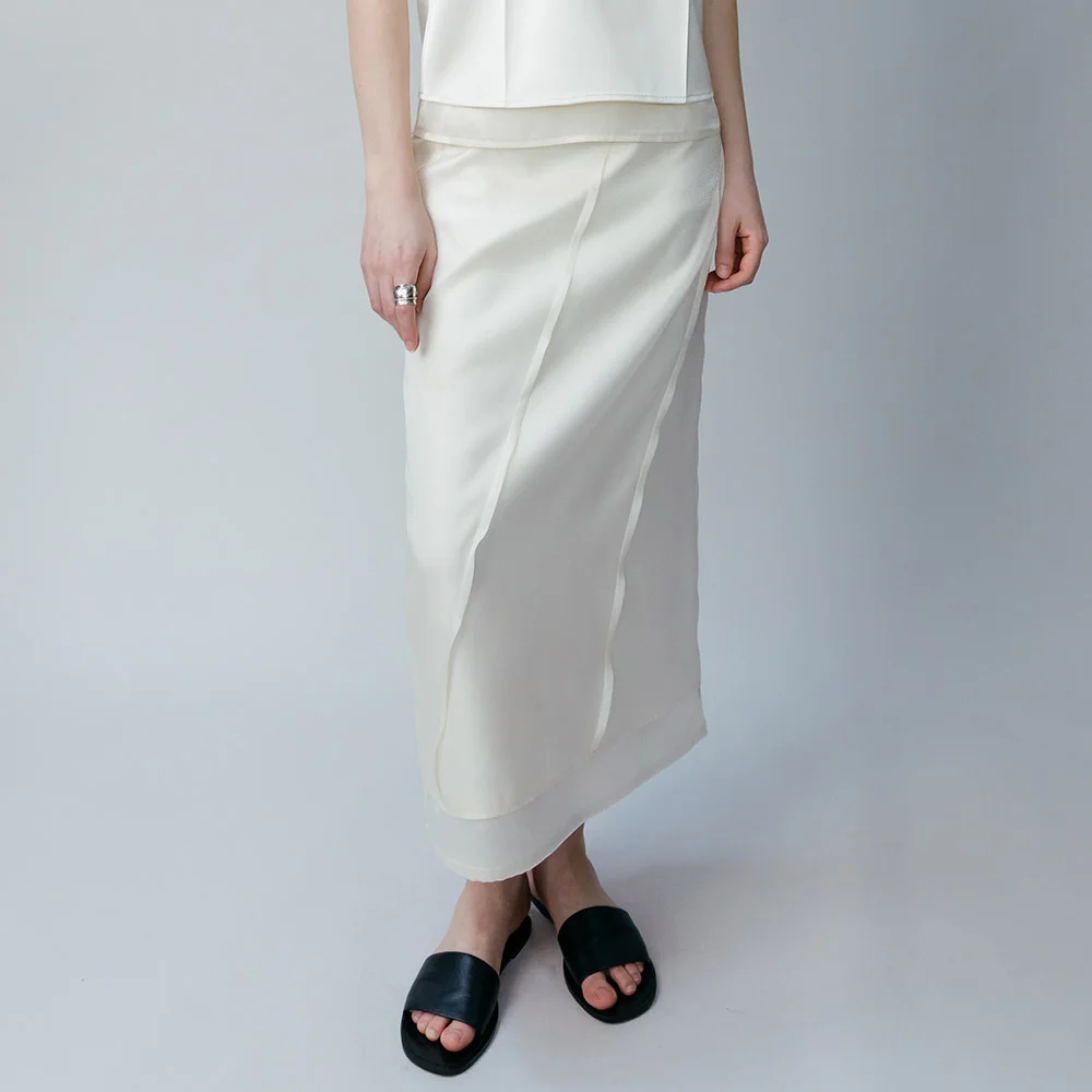 Satin Organza Layer Skirt SW6SS681-90