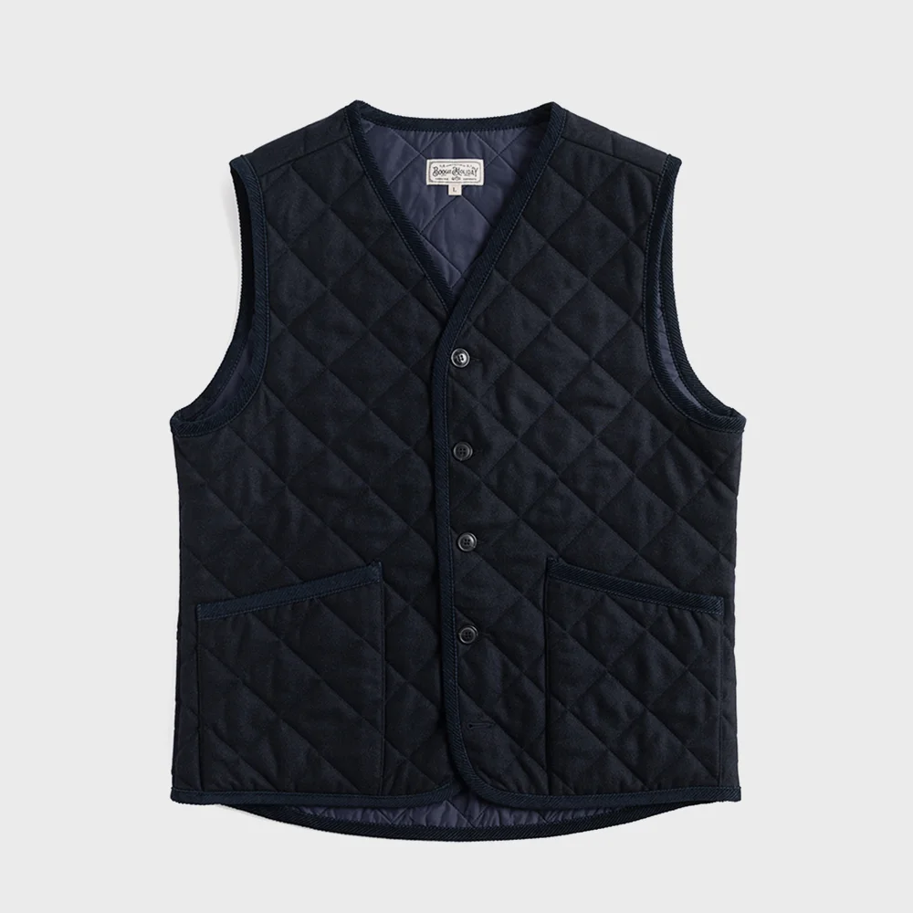 12 WOOL QUILTED VEST (navy)
