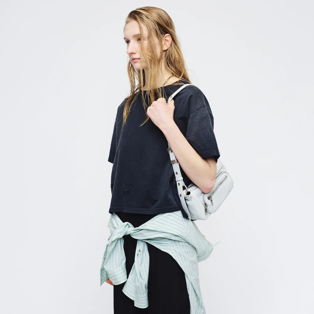 OUTPOCKET HOBO MINI_off white cracked
