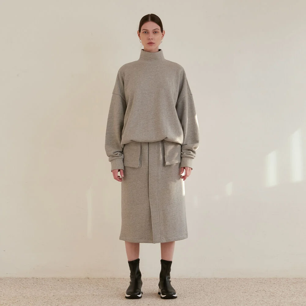 LOGO POCKET SKIRT - GRAY