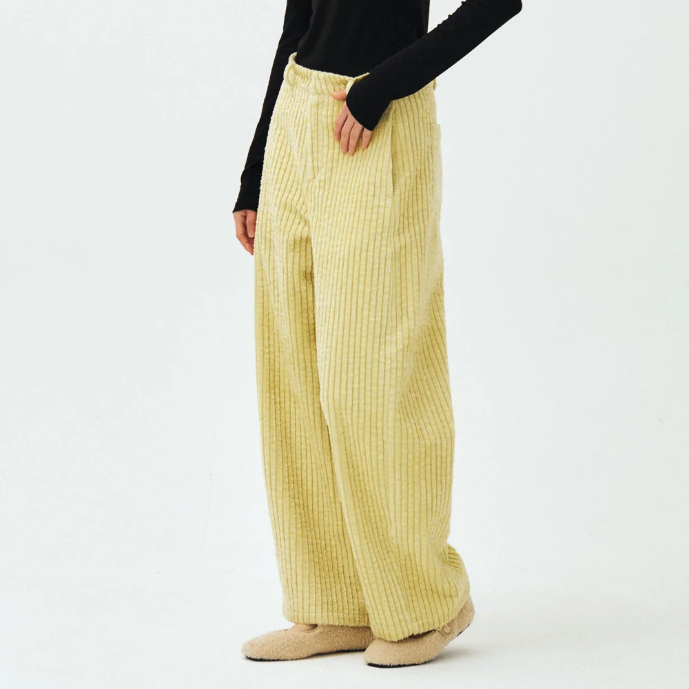 HEAVY WIDE CORDUROY PANTS / GREEN