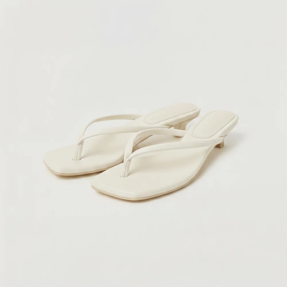 Soft strap middle flip flop_ivory