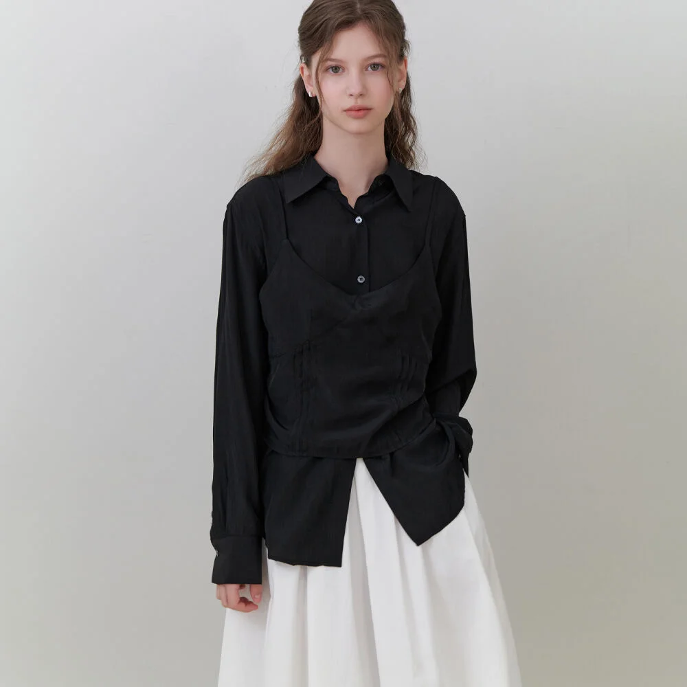 Loll bustier blouse_2piece (black)