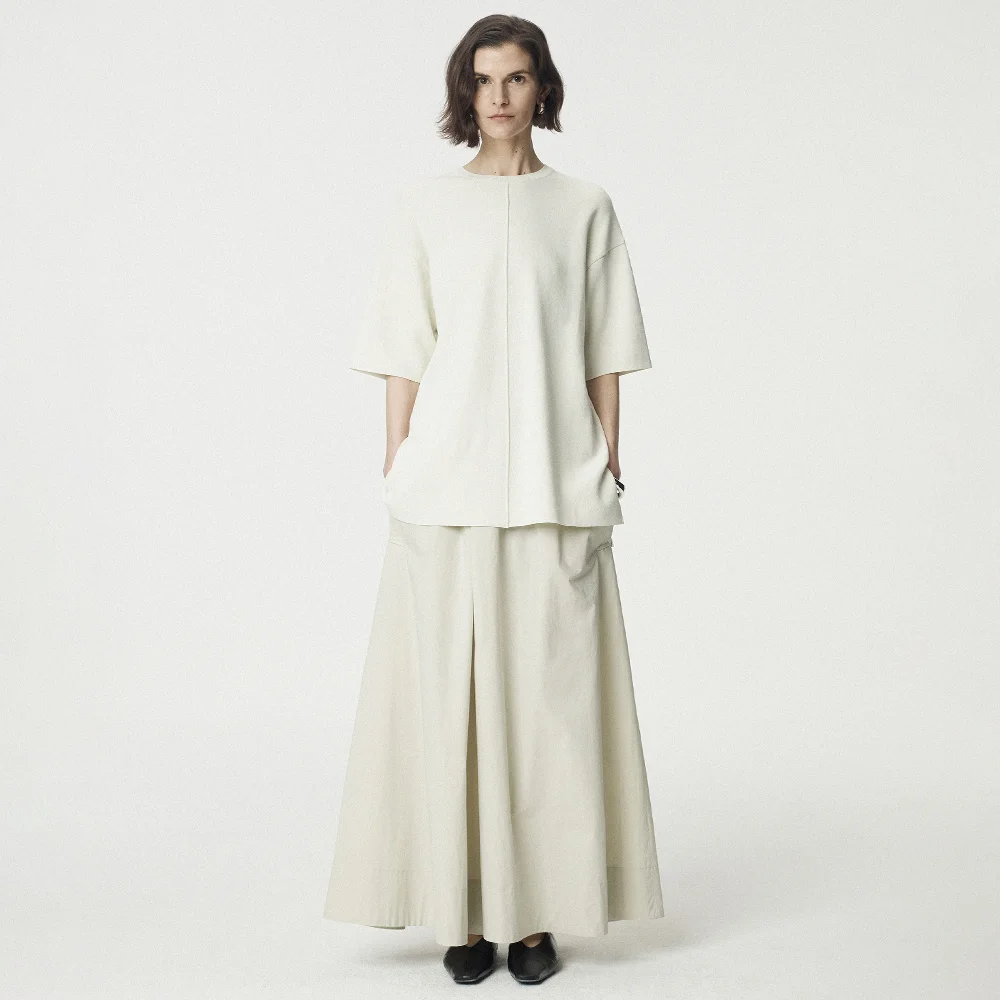 Poplin Maxi Culotte Pants_Green Tea