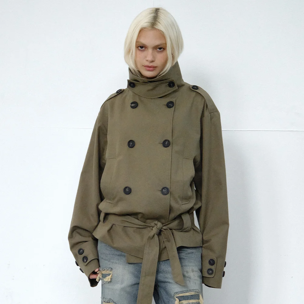 sh trench coat (khaki)