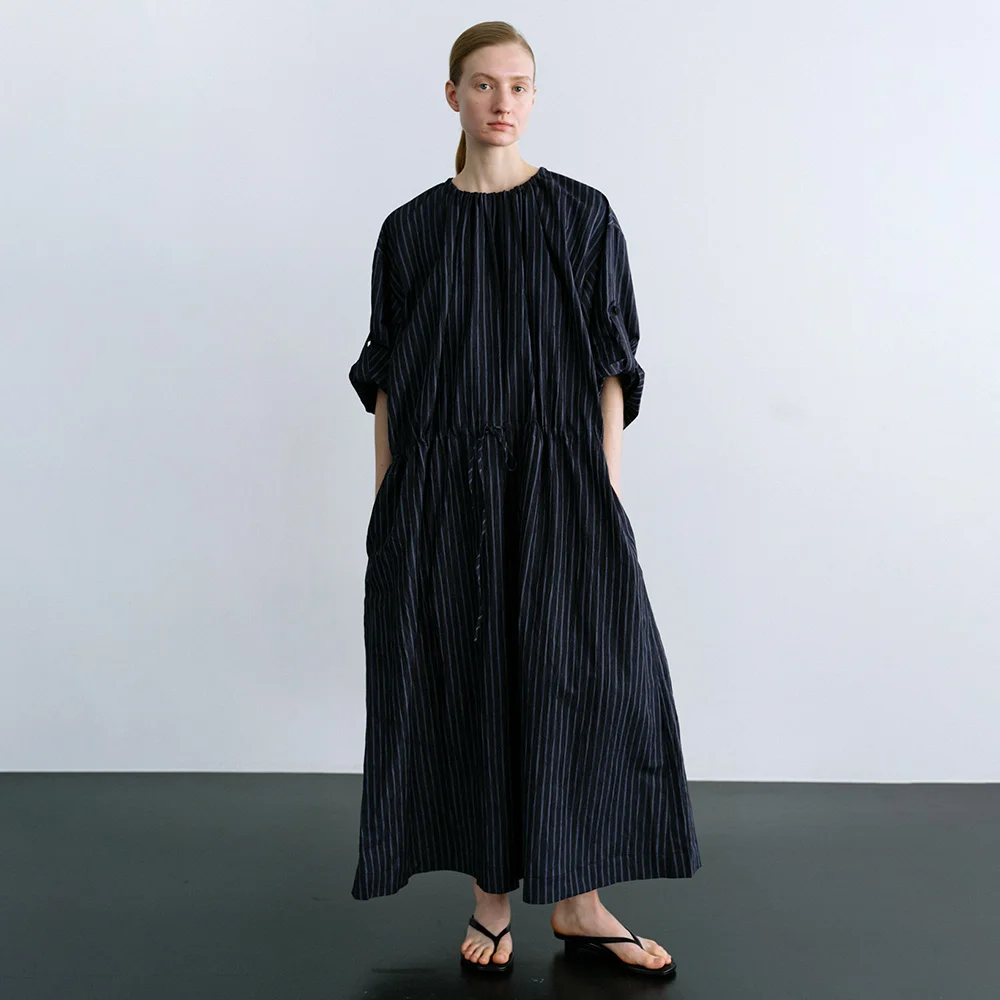 Jane Dress in Navy Stripe