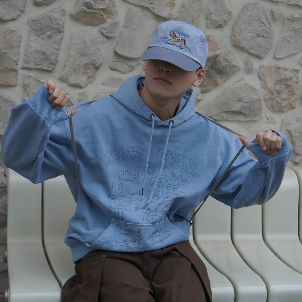 Waki Willy 馬 Panel Cap 藍色