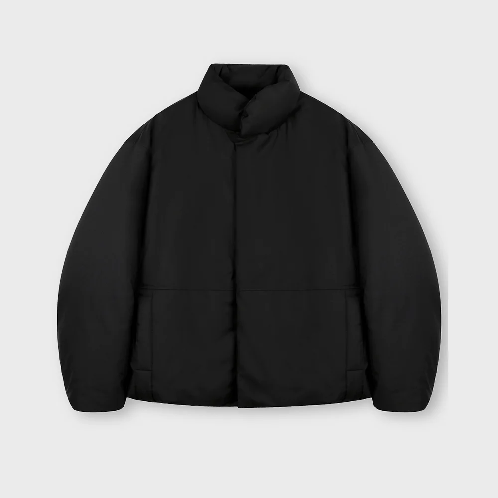 OVERSIZED MINIMAL PUFFER DOWN JACKET BLACK
