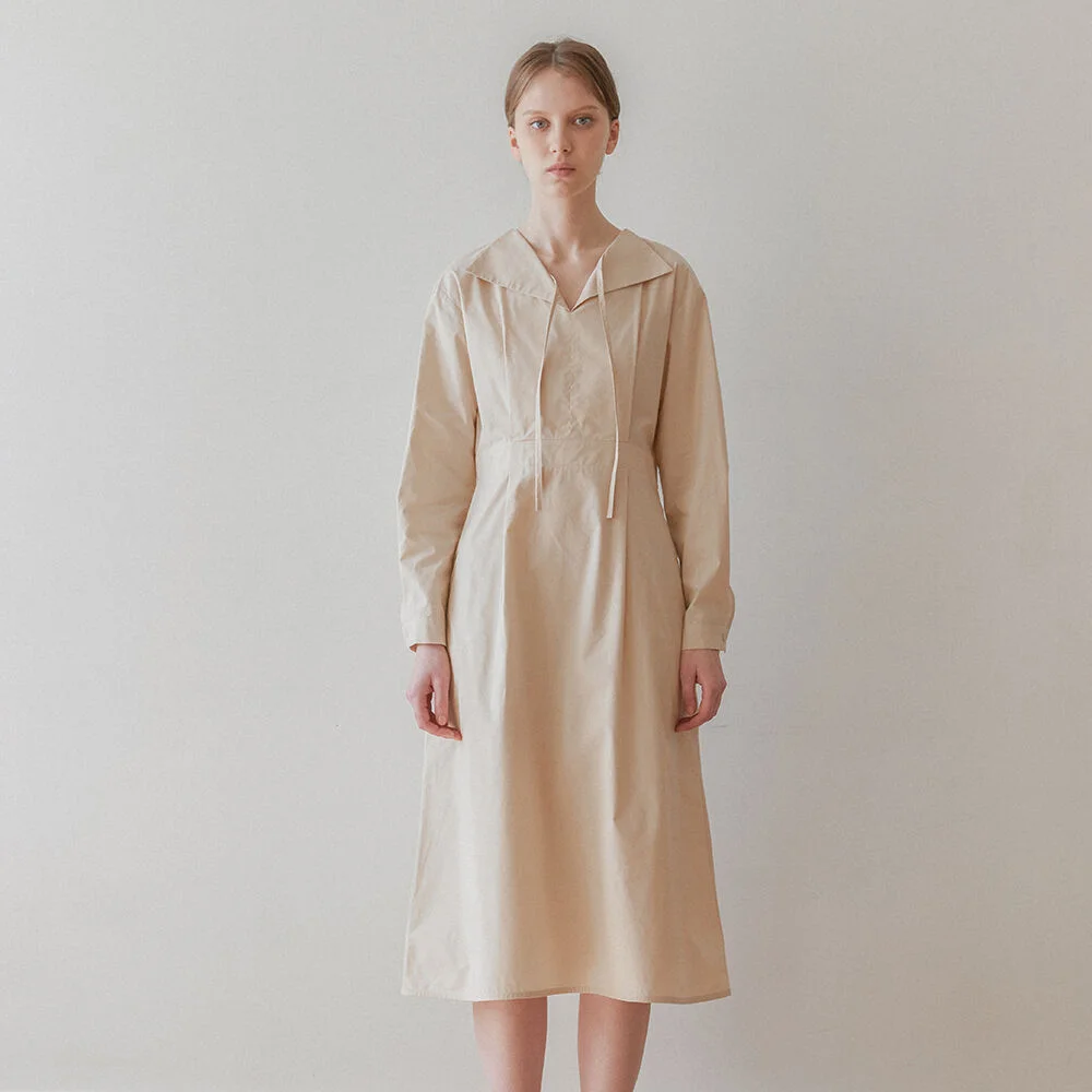 Alice Tie Detail Dress - Butter Cream