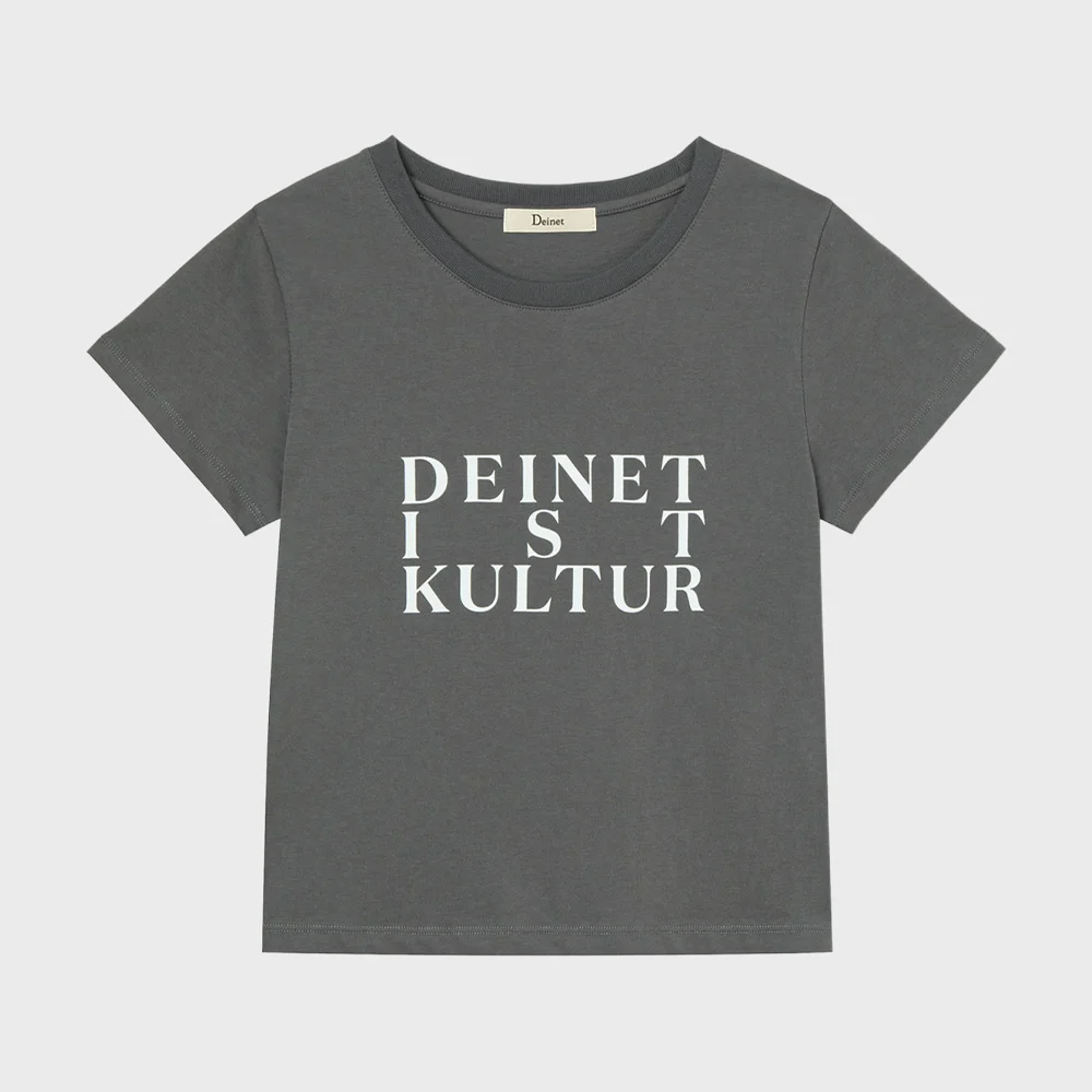 BI GRAPHIC SLIMSIZED T-SHIRT IN CHARCOAL