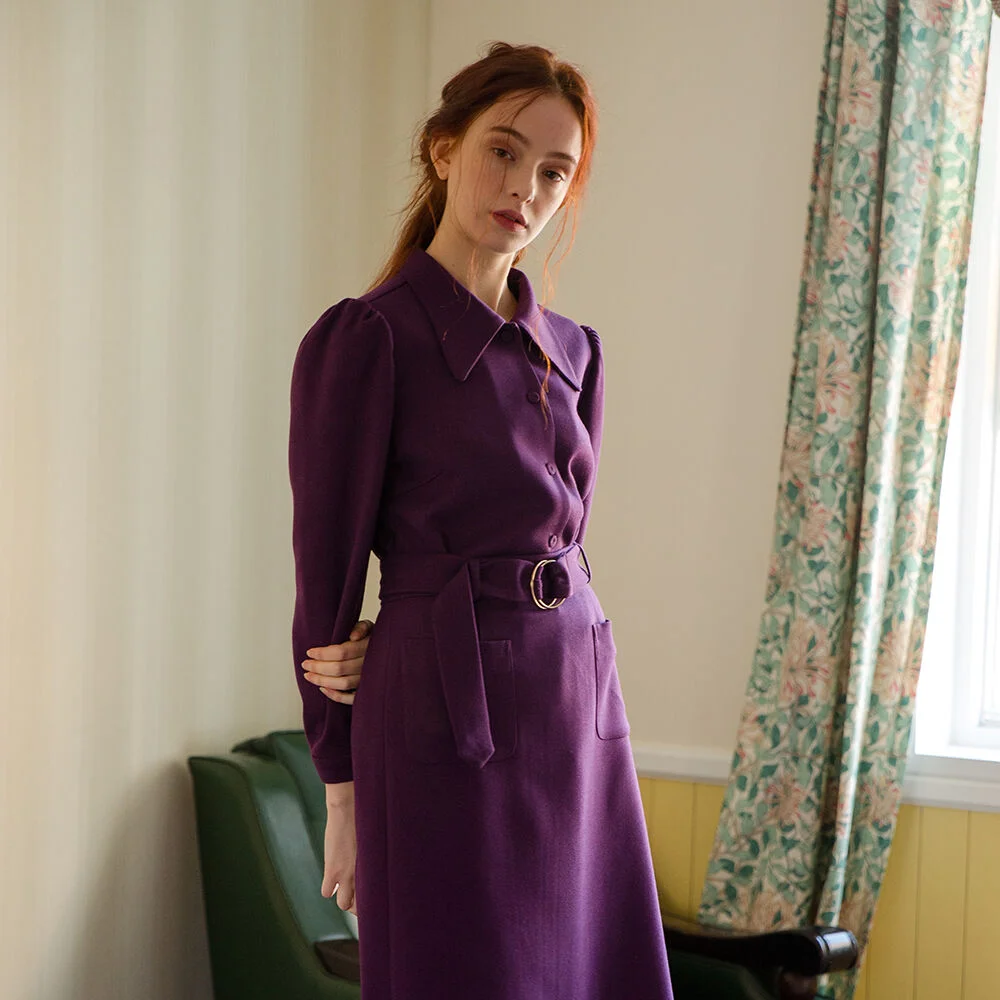 PURPLE PUFF BLOUSE