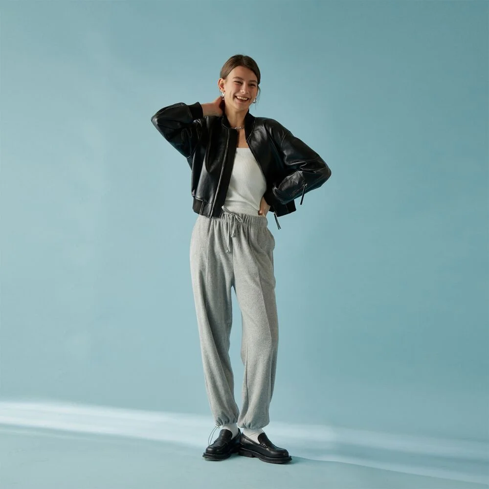 TERRY WIDE JOGGER PANTS GREY